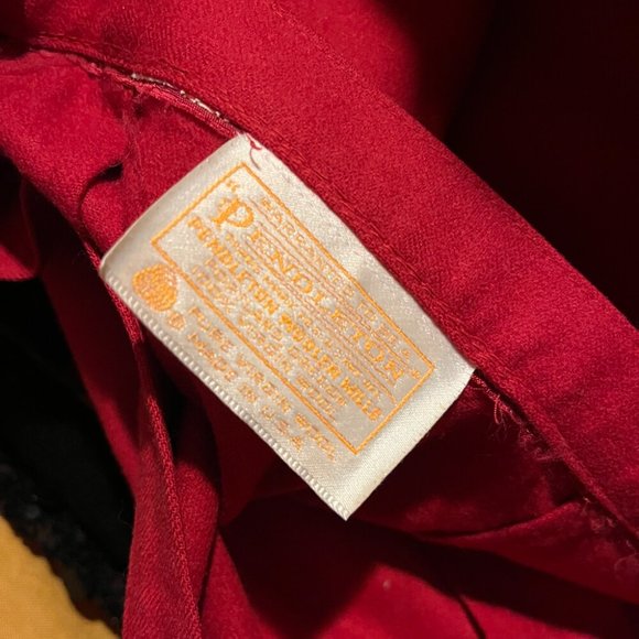 vintage 80s skirt PENDLETON red wool highwaisted midi modest secretary skirt L - Picture 6 of 6